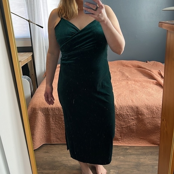 Rachel Zoe Dark Green Velvet Sexy Dress NWT - Picture 1 of 14